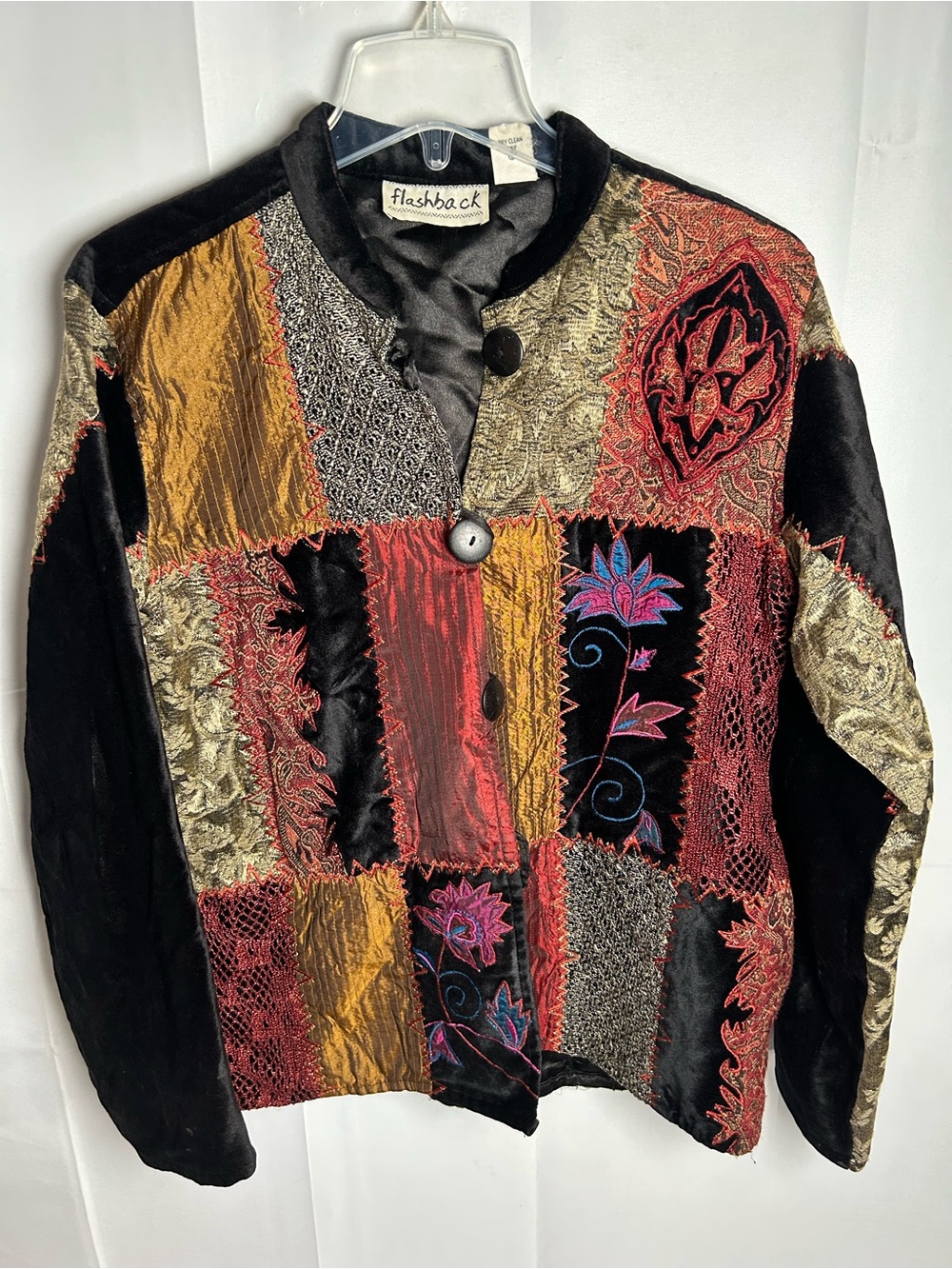 Flashback Women's Multicolor Patchwork Velvet Jacket - Picture 2 of 9